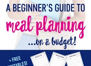Check out this simple guide to meal planning on a budget. Start saving money on groceries, saving time, and eating healthy with these free meal planning printables.
